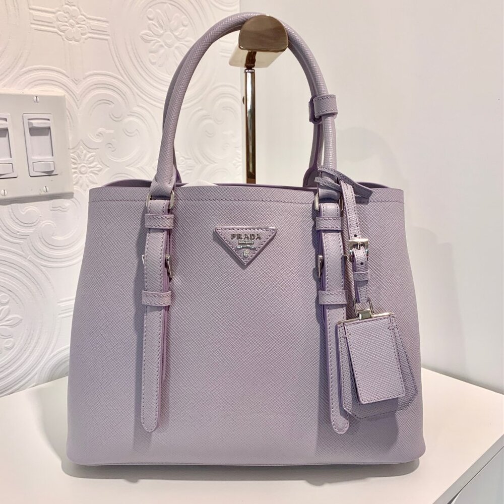 BRAND NEW Prada Saffiano Cuir Lavender Glicine Bag Purse - Picture 3 of 11